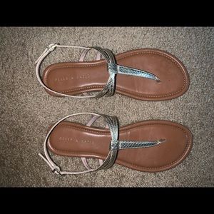 Gold Thong Sandals